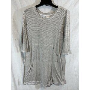 Be Yourself Women’s Sleepwear Large Gray And White Striped Nightgown